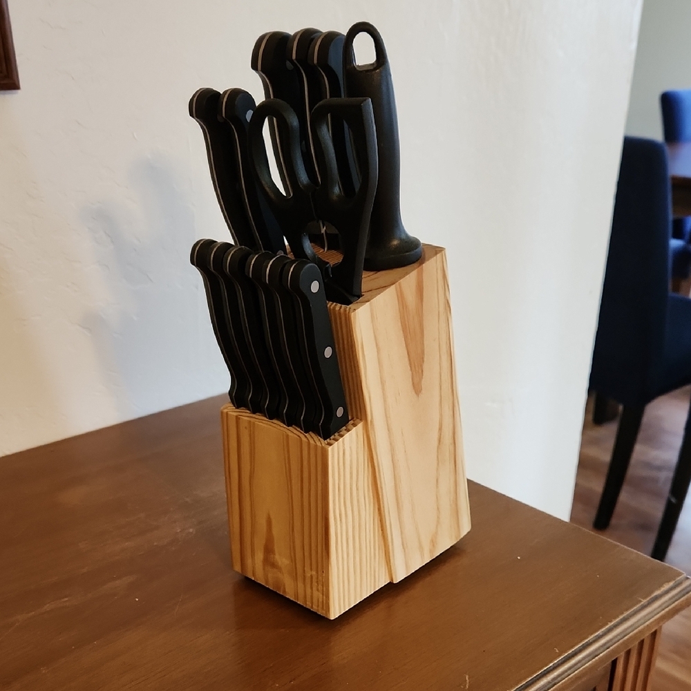 Premium Knife Block Set with Black Handles